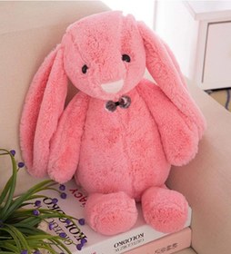 Resim Uyku Arkadaşım Papyonlu Uzun Kulak Bunny Peluş Tavşan 65 Cm Turuncu 