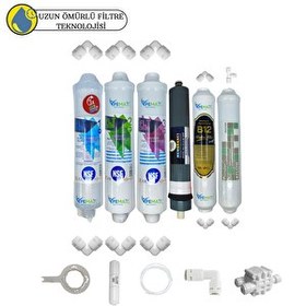 Resim Pemax Water Solutions Kapalı Kasa Su Arıtma Cihazlarına Uygun Sertifikalı 6'lı Platinium Mebran Purefer+B12 Alkali Set 