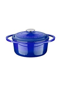 Resim Lava Döküm Oval Tencere. Ölçü 23X29Cm Mavi 