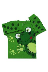 Resim LİVAKİDS Kurbağa Baskılı Çocuk Pijama Takımı 1-3 Yaş L023 