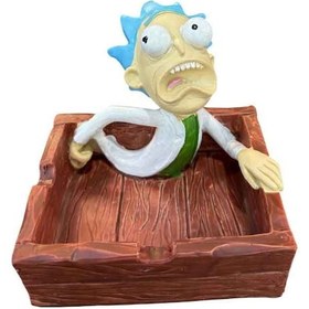 Resim Rick And Morty Figürlü Ahşap Görünümlü Dekoratif Küllük 