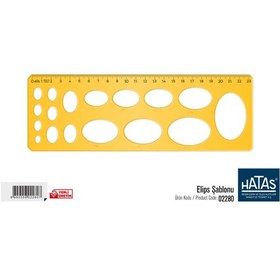 Resim Hatas 02280 Elips Şablonu 23 CM Sarı 