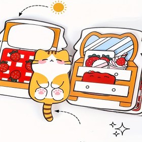 Resim Çilek Reçeli - Portakal Reçeli - Kedi Sessiz Kitap Kesilmeyen Sıkma DIY El Yapımı Malzeme Fasulye Kitabı 