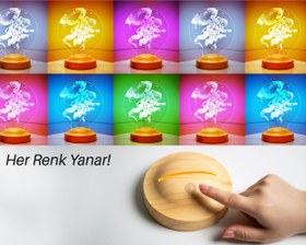 Resim Astronot, Kozmonot, Astronot Hediyesi, Uzay Hediyesi, Kişiye Özel 3D Led Lamba 