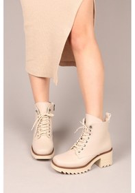 Resim Kalın Topuklu Bağcıklı Bot Ten-6217 Ten 