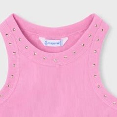 Resim Mayoral Kız Çocuk Fitilli Crop Top Taş Detaylı Pembe - 9 Yaş 