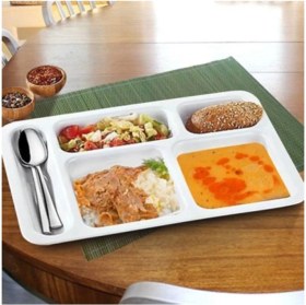 Resim abnturk King Beyaz Termo Kırılmaz Plastik Tabldot Tabilot Tablot Tabağı (15 Adet) 