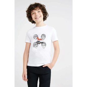 Resim Qivi The Beatles Baskılı Unisex Çocuk Beyaz T-Shirt 