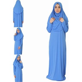 Resim Zehranaz Namaz Elbisesi Açık Gök Mavisi Fermuarsız Namaz Elbisesi 