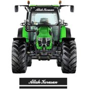 Resim Traktör Kamyon Tır Araç Ön Cam Güneşlik Allah Korusun Yazısı Sticker Yapışkan 