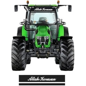 Resim Traktör Kamyon Tır Araç Ön Cam Güneşlik Allah Korusun Yazısı Sticker Yapışkan 