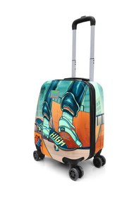 Resim Coral High Kids Çivit Neon Turuncu Kaykay Desenli Çocuk Valizi 16742 