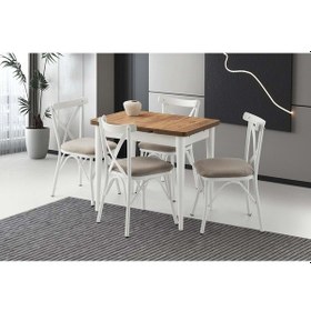 Resim Mobilgen Diş Budak Çapraz Sandalye 90+60 Arda Açılabilir Masa Takımı 