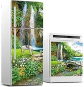 Resim Qedii Buzdolabı Ve Bulaşık Makinası Beyaz Eşya Sticker Kaplama Şelale At 