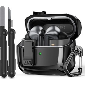 Resim Galaxy Buds 3 Kılıfı ve Buds 3 Pro Kılıfı Tam Vücut Darbeye Dayanıklı Sert Kabuk Koruyucu Kapak Güvenli Kilitleme Klipsi ve Temizleme Seti ile 