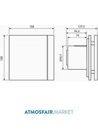 Resim Silent - 100 Cz Silver Design 100'Lük Banyo Wc Fanı 
