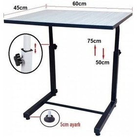 Resim Ders Çalışma Notebook Laptop Masası Boyu Ayarlanabilir Çam - Siyah 