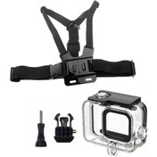 Resim Gopro Hero 12 Hero 11 Hero 10 Hero 9 Uyumlu Muhafaza Ve Göğüs Kemeri 4 Parça Set Go209 
