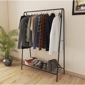 Resim Metallica Concept Oval Telli Siyah Butik Elbise Askısı Ayaklı Askılık Konfeksiyon Askılık 