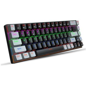 Resim Hxsj V800 Kablolu Mekanik Klavye 68 Tuşlu Rgb Oyun Klavyesi Çıkarılabilir Tip-c Kablo Abs Tuş Takımı Siyah Mavi Anahtarlar 