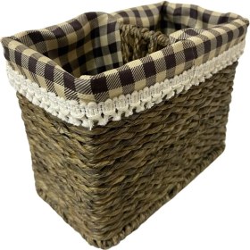 Resim Boho Bazzar Hasır El Yapımı 2 Bölmeli Kaşıklık 18*10*14CM 