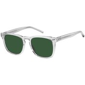 Resim Tommy Hilfiger Unisex Şeffaf - Transparan-Yeşil Organik (UV) Cam Selüloz Asetat (Selüloid) Kapalı Çerçeve Dikdörtg 