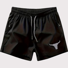 Resim Erkekler için Cepli Nefes Alabilen Spor Şortları - Şık İnek Başlıklı Baskı, Hafif Polyester, Bağcıklı Bel, Yaz Plaj Tatilleri ve Günlük Giyim için Mükemmel, Plaj Şortları | Rahat Tarz | Pürüzsüz Dokusu 