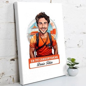 Resim Karikatürlü En Yakışıklı Cankurtaran Kanvas Tablo 