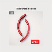 Resim Chuangyinshop Evrensel Kaymaz Karbon Fiber Direksiyon Kılıfı Kırmızı 2 Adet Araç Görünümünüzü Yükseltin Kırmızı 2 