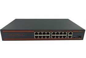 Resim Nova ND1PD1622LFGX 16 Port Poe Switch 10/100 Mbps 2Port 10/100/1000 Mbps Uplink 1 Port SFP 