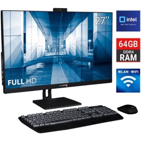Resim TURBOX TAxPro27 i5 10400 64GB DDR4 Ram 1TB SSD 27 inç FHD Siyah Bluetooth Webcam WiFi All in One PC 