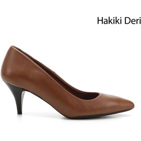 Resim GÖNDERİ(R) Kadın Taba Antik Sivri Burun Orta Ince Topuklu Stiletto 