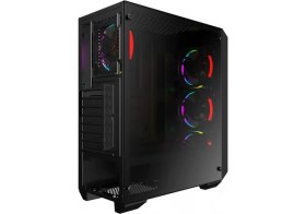 Resim Vento VG10F Mid Tower, 500W Siyah, Temperli Cam, Rgb, Atx Gamıng Kasa 