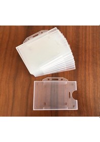 Resim Personel Yaka Kartı Plastik Koruyucu Kartlık Kılıf Yatay 10 Adet 