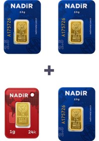Resim Nadir Gold 24 Ayar 8,5 Gram Külçe Altın 3 Adet 2,5 Gram Külçe Altın + 1 Adet 1 Gram Külçe Altın 