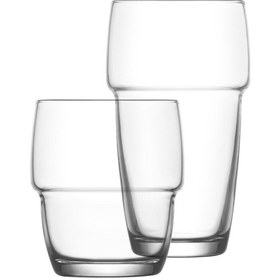 Resim LAV Galata Cam Bardak Seti 12'li (6 Meşrubat Bardağ, 6 Viski Bardağı) 