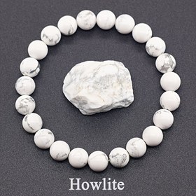 Resim Zarif Tarz] Zarif Beyaz Howlite Boncuklu Esnek Bilezik - Mermer Benzeri Desenli Doğal Taş Cazibesi, Günlük Kullanım & Özel Günler İçin Mükemmel, Çiftler, Öğretmenler, Mezunlar İçin İdeal Hediye, Düşünceli Hediye | Klasik Boncuklu Tasarım | Cilalı Bitişli Takı, Vintage Takı 