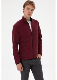 Resim U.S. Polo Assn. Erkek Regular Fit Bordo Polar Örme Hırka 50313779-VR177 