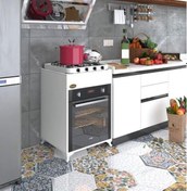 Resim Kenzlife Ankastre Modülü Kabini Lantanyum Byz Fırın Ocak Dolabı Sabit Tabla Ayaklı 