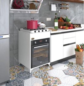 Resim Kenzlife Ankastre Modülü Kabini Lantanyum Byz Fırın Ocak Dolabı Sabit Tabla Ayaklı 