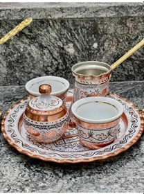 Resim 2li Bakır Fincan Takımı,cezve,lokumluk,tepsi 
