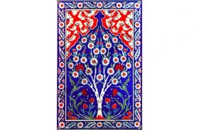 Resim Armada Çini 40x60 Cm ED 602 Kobalt Hayat Ağacı Çini Pano 