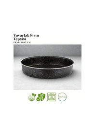 Resim 30 Cm Granit Yuvarlak Fırın Tepsisi - Siyah Siyah 