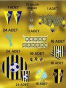 Resim 24 Kişilik Lacivert Sarı Taraftar 2xl Paket - Doğum Günü Parti Ve Eğlenceli Etkinlikler 7 