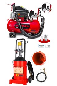 Resim PROXTECH 12 Litre Havalı Gres Pompası ve Mytol 50 Litre Hava Kompresörü Full Set 