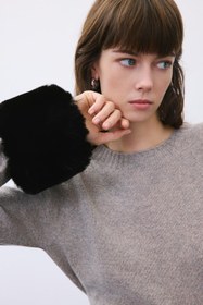 Resim Tüy Dokulu Siyah Kürk Kolluk - SIYAH / STD 