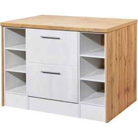 Resim Kirke Mutfak Adası -alt Modül 120 Cm Beyaz -atlantikçam Tezgah Dahil Beyaz 