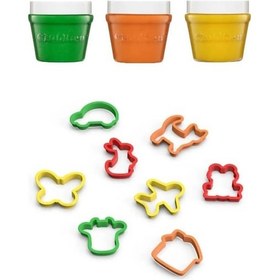 Resim Childgen Doğal Oyun Hamuru Premium Mini Set 3x125 Gr + 8 Kalıp 