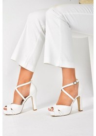 Resim Fox Shoes Beyaz Platform Kalın Topuklu Kadın Ayakkabı M348010209 
