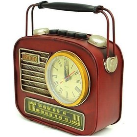 Resim Dekoratif Metal Radyo Saatli Kumbara Vintage Biblo Hediyelik 